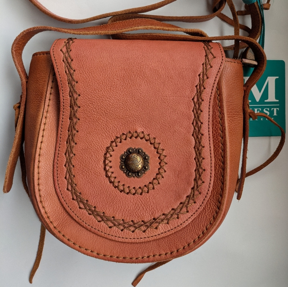 Montana West Real Leather Concho Collection in Brown